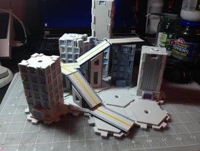 mech de la ciudad playset playsets hex mecha mechcity miniaturas 3d print model - Mito3D