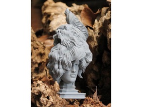 bearded yell athena velletri remixchallenge sculptures angry art artistic beauty bust combined emotion expression face female figure hair head lady meshmixer mixing mohawk optical illusion scream thingiverse wellington luk woman women yelling 3d print model - Mito3D