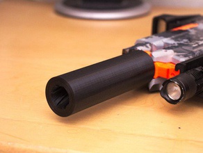 nerf barril de extensión juguete juego accesorios extensor nerfbarrel estriado silenciador 3d print model - Mito3D
