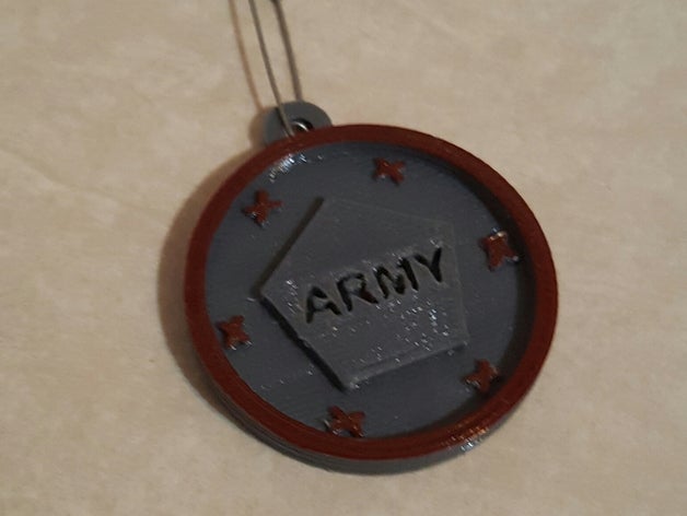 esercito ciondolo accessori la medaglia medaglione uniforme us army 3D print model - Mito3D
