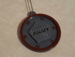 exército pingente os acessórios medalha medalhão uniforme dos eua 3d print model - Mito3D