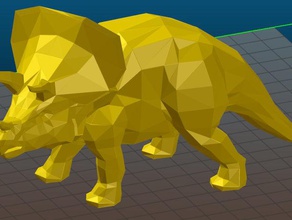 triceratops low poly 3d printing dinosaur lowpoly 3d print model - Mito3D