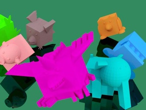 larson famille 3dblockzoo contributions les jouets jeux animal animaux tinkercad 3d print model - Mito3D
