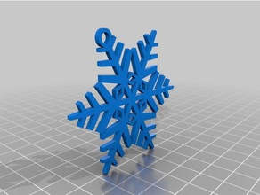 65mm snowflake loop decor cristmas decoration easy elegant 3d print model - Mito3D