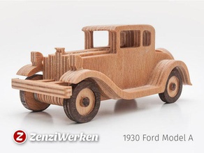 1930 ford modell asimplified cnclaser vehicles car cnc router lasercut plywood scale model stepcraft vintage woodwork zenziwerken 3d print model - Mito3D