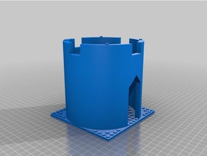 mi personalizados castillo-torre redonda modular del sistema de piso la construcción juguetes 3d print model - Mito3D