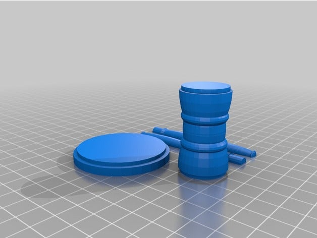 martillo de la base props corte mitad tamaño juez supremo suprema 3D print model - Mito3D