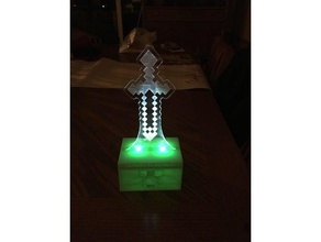 minecraft gece lambası 2d sanat creeper lamba lasercut lazer gravür led kılıç 3d print model - Mito3D