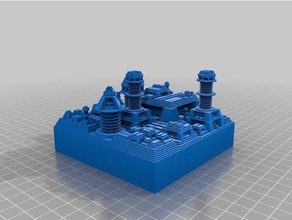 my customized futuristic city builder generator art 3d print model - Mito3D