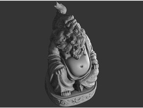 crier barbu bouddha sculptures remixchallenge nain 3d print model - Mito3D