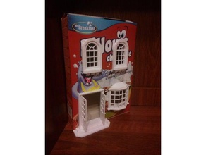 caixa de cereais casa edifícios estruturas remixchallenge portas brinquedo windows 3d print model - Mito3D