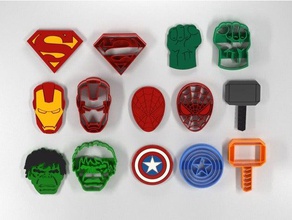 cookie cutters super-heroes food drink 3d 3d print model - Mito3D