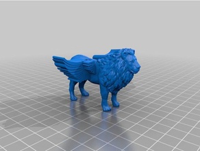leão de asas 3d impressão 3d print model - Mito3D