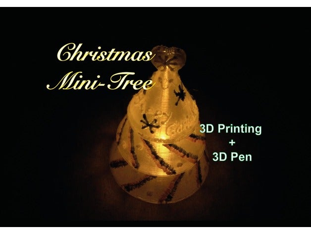 christmas mini tree 3d printing pen decor 3dpen candle decoration led merry 3D print model - Mito3D