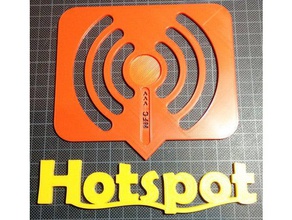 wifi hotspot sign nfc tag signs logos holder wlan 3d print model - Mito3D