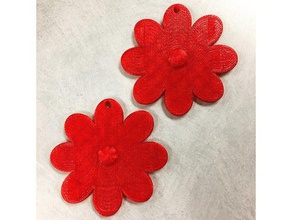 flower earrings 3d print model - Mito3D