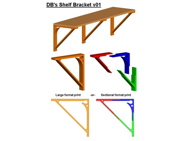 dbs self bracket v01 office shelf workshop 3D print model - Mito3D