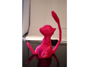 baja poli mew de juguete juego accesorios 151 color rosa pokemon 3d print model - Mito3D