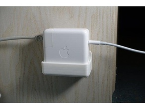 macbook pro 61w 87w usb-c power adapter wall mount organization 3d print model - Mito3D