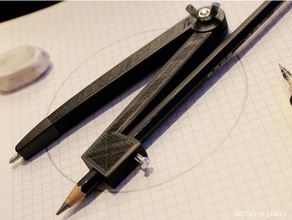 simplistic compass hand tools drawing tool math mathematics pen pencil technical 3d print model - Mito3D