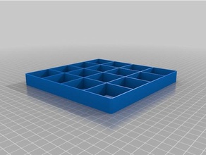 16x square hole parts tray size each 40mmx16mm tool holders boxes customized 3d print model - Mito3D