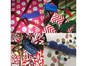 aka presente de natal tags minha personalizado várias linhas tag porta-chaves chaveiros 3d print model - Mito3D