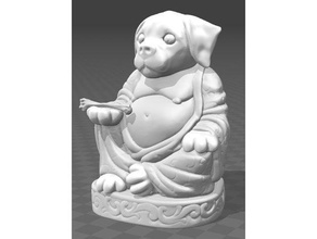 cucciolo di buddha sculture l'osso cane pop-buddha 3d print model - Mito3D