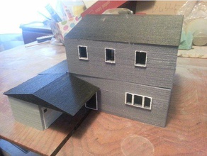 two story play house buildings structures deck doll dollhouse garage home model roof toy 3d print model - Mito3D