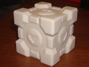 companion cube coin bank containers piggy portal remixchallenge 3d print model - Mito3D