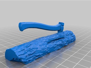 wood badge hatchet log sculptures bsa 3d print model - Mito3D