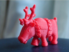 babbo natale le renne animali 3d print model - Mito3D