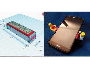 lego phablet holder mobile phone brick compatible stand support 3d print model - Mito3D