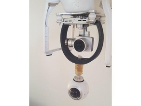 360 camera mount dji phantom 3 drone samsung gear 3d print model - Mito3D