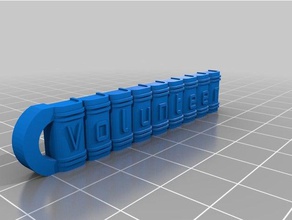 volunteer bookshelf keychain keychains customized 3d print model - Mito3D