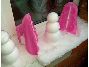 bonhomme de neige la moisissure les jouets jeux d'hiver plaisirs 3d print model - Mito3D