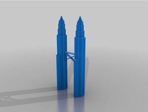 torres petronas em pé edifícios estruturas 3d print model - Mito3D
