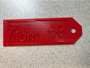 mom-Schneeflocke-Geschenk-tag Zeichen logos angepasst 3d print model - Mito3D