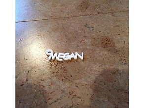 3d name megan oeillet ring attach keychains 3d print model - Mito3D