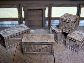threednd wooden crates playsets dnd tiles dungeons dragons miniature openforge pathfinder rpg tabletop wargaming warhammer 3d print model - Mito3D