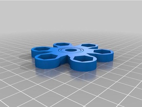 6-nut bearingless fidget spinner other 3d print model - Mito3D