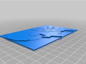 meine angepasste zusammenhängenden Vereinigten Staaten prism Karte lernen 3d print model - Mito3D