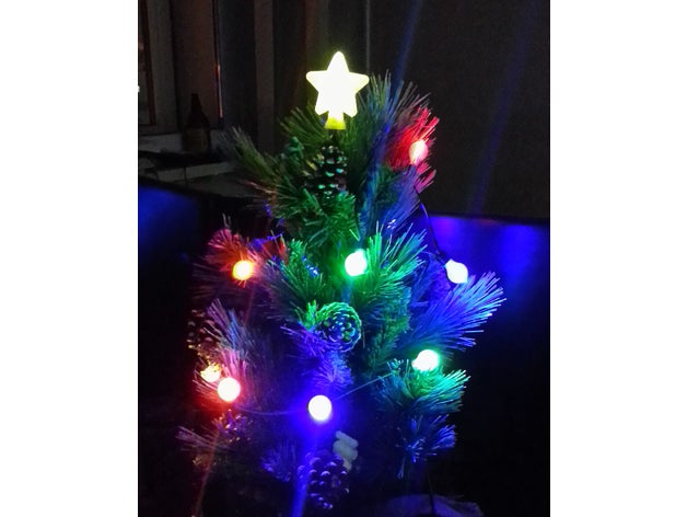 diy christmas lights small table-top tree decor decoration 3D print model - Mito3D