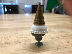 ice cream sundae matita titolare office gelato cono 3d print model - Mito3D
