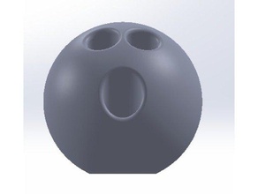 palla da bowling matita titolare ufficio 3d print model - Mito3D