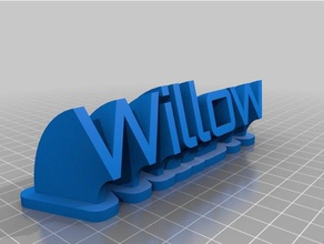 willow nameplate office customized 3d print model - Mito3D