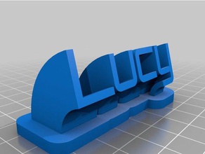 lucy placa de identificação office personalizado 3d print model - Mito3D
