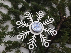 snapple cap ornamento del copo de nieve decoración adorno navidad superior 3d print model - Mito3D
