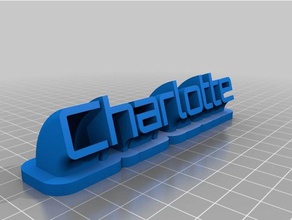 charlotte de la placa identificación oficina personalizado 3d print model - Mito3D