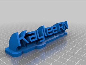 kaylee rn placa de identificação office personalizado 3d print model - Mito3D