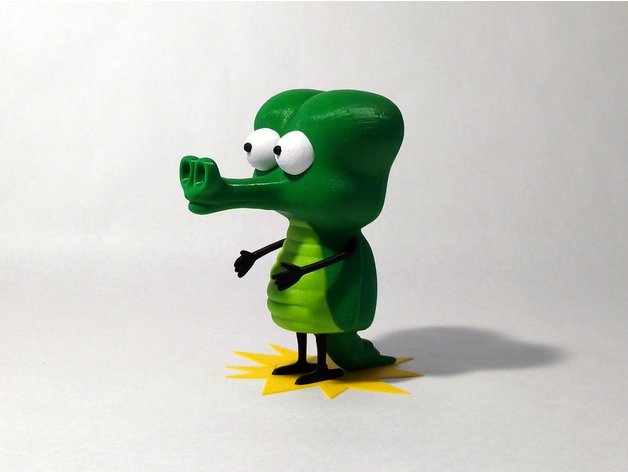 de cocodrilo a los animales dibujos animados cómics perlas delante cerdos 3D print model - Mito3D